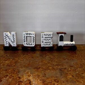 Vintage Interpur Wooden NOEL Candle Train Display Made In Taiwan